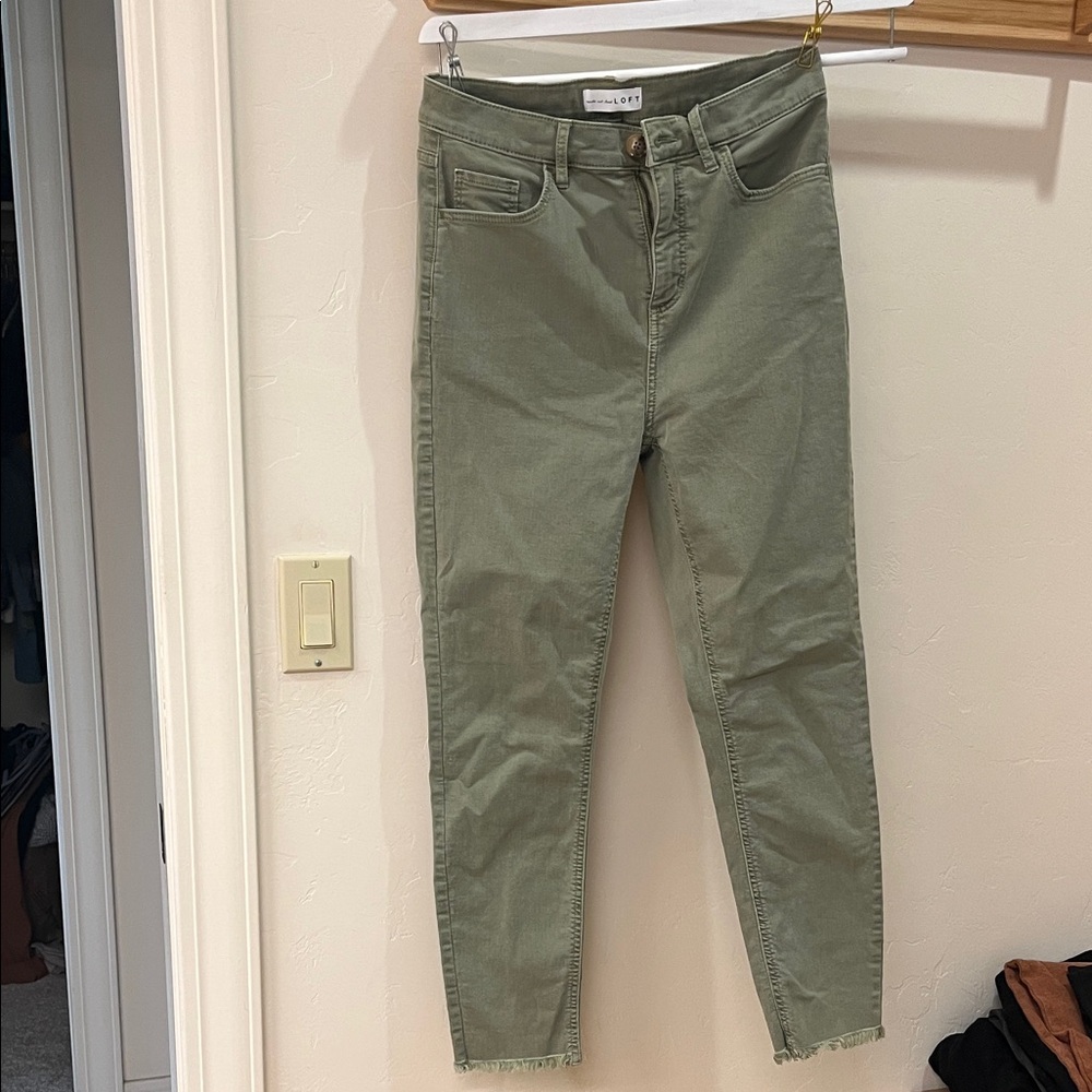 LOFT Olive Green Skinny Jeans